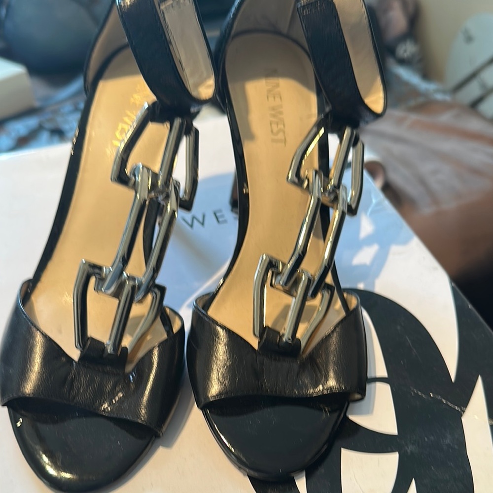 Nine West Black Strappy Sandals